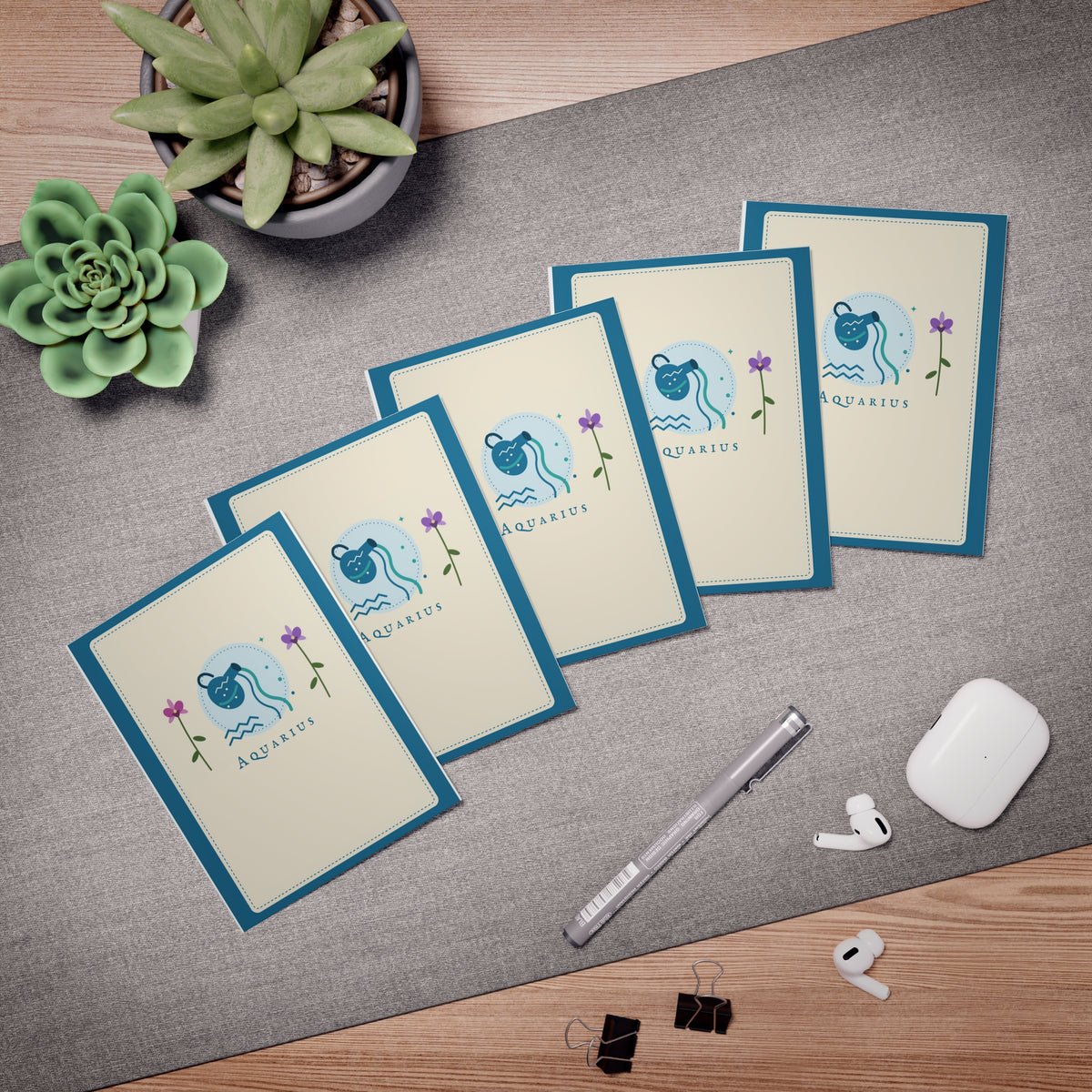 Aquarius Greeting Cards 5-Pack Blank