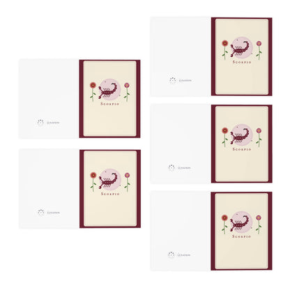 Scorpio Zodiac Greeting Cards - 5-Pack Blank Cards
