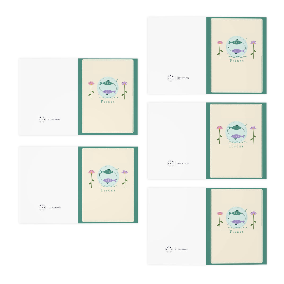 Pisces Greeting Cards 5-Pack - Blank