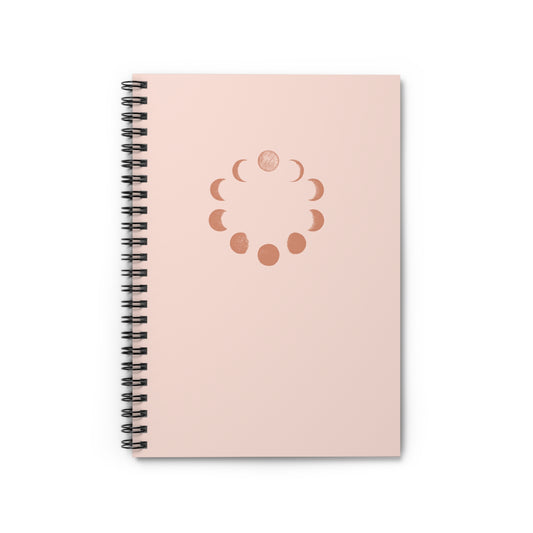 Moon Phase Spiral Notebook — Pink Ruled Journal for Astrology, Journaling & Daily Notes