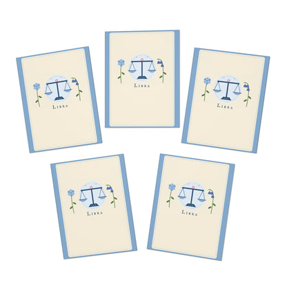 Libra Zodiac Greeting Cards — Pack of 5 Blank Cards