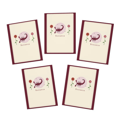 Scorpio Zodiac Greeting Cards - 5-Pack Blank Cards