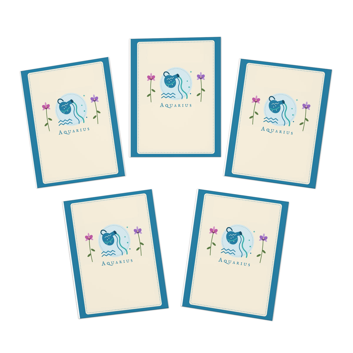 Aquarius Greeting Cards 5-Pack Blank