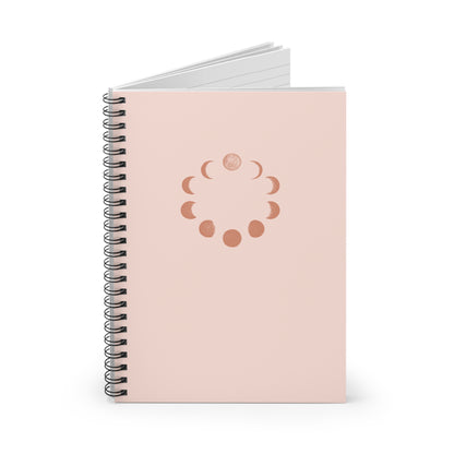 Moon Phase Spiral Notebook — Pink Ruled Journal for Astrology, Journaling & Daily Notes