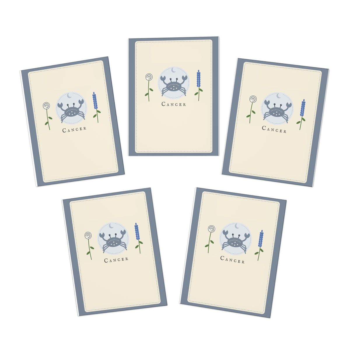 Cancer Zodiac Greeting Cards (5-Pack) — Blank Cards