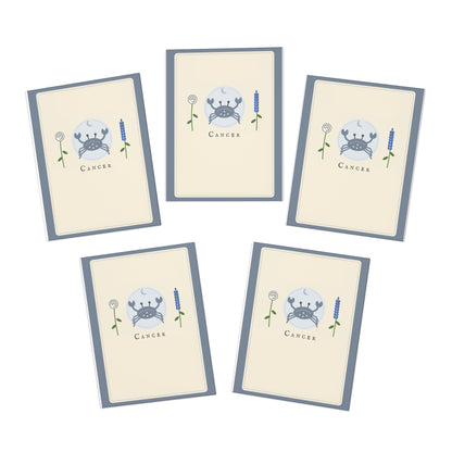 Cancer Zodiac Greeting Cards (5-Pack) — Blank Cards