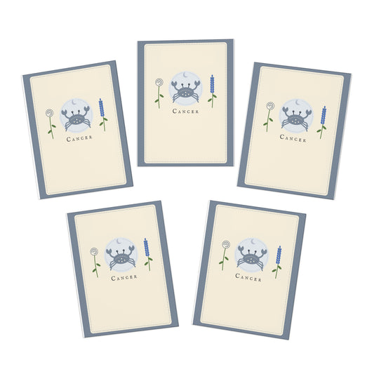 Cancer Zodiac Greeting Cards (5-Pack) — Blank Cards