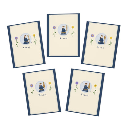 Virgo Zodiac Greeting Cards — 5-Pack Blank Cards