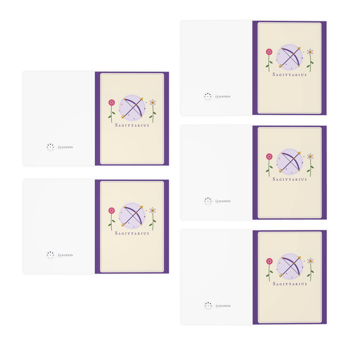 Sagittarius Greeting Card Set — 5-Pack Blank Cards