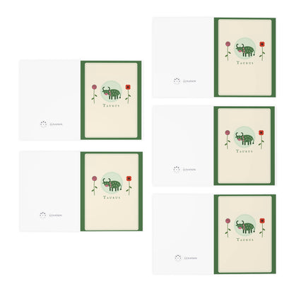 Taurus Greeting Card Set — 5-Pack Zodiac Note Cards