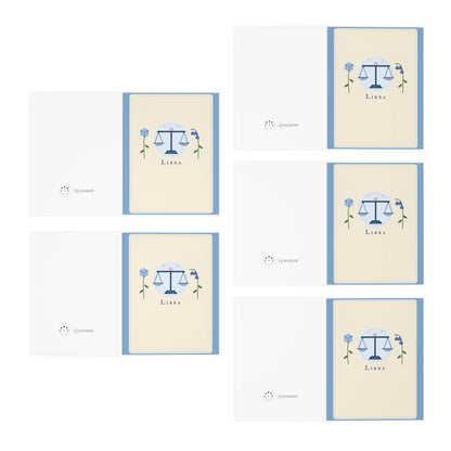 Libra Zodiac Greeting Cards — Pack of 5 Blank Cards