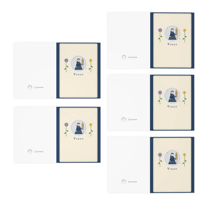 Virgo Zodiac Greeting Cards — 5-Pack Blank Cards