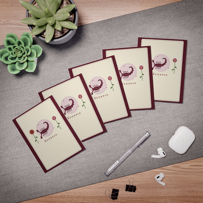 Scorpio Zodiac Greeting Cards - 5-Pack Blank Cards