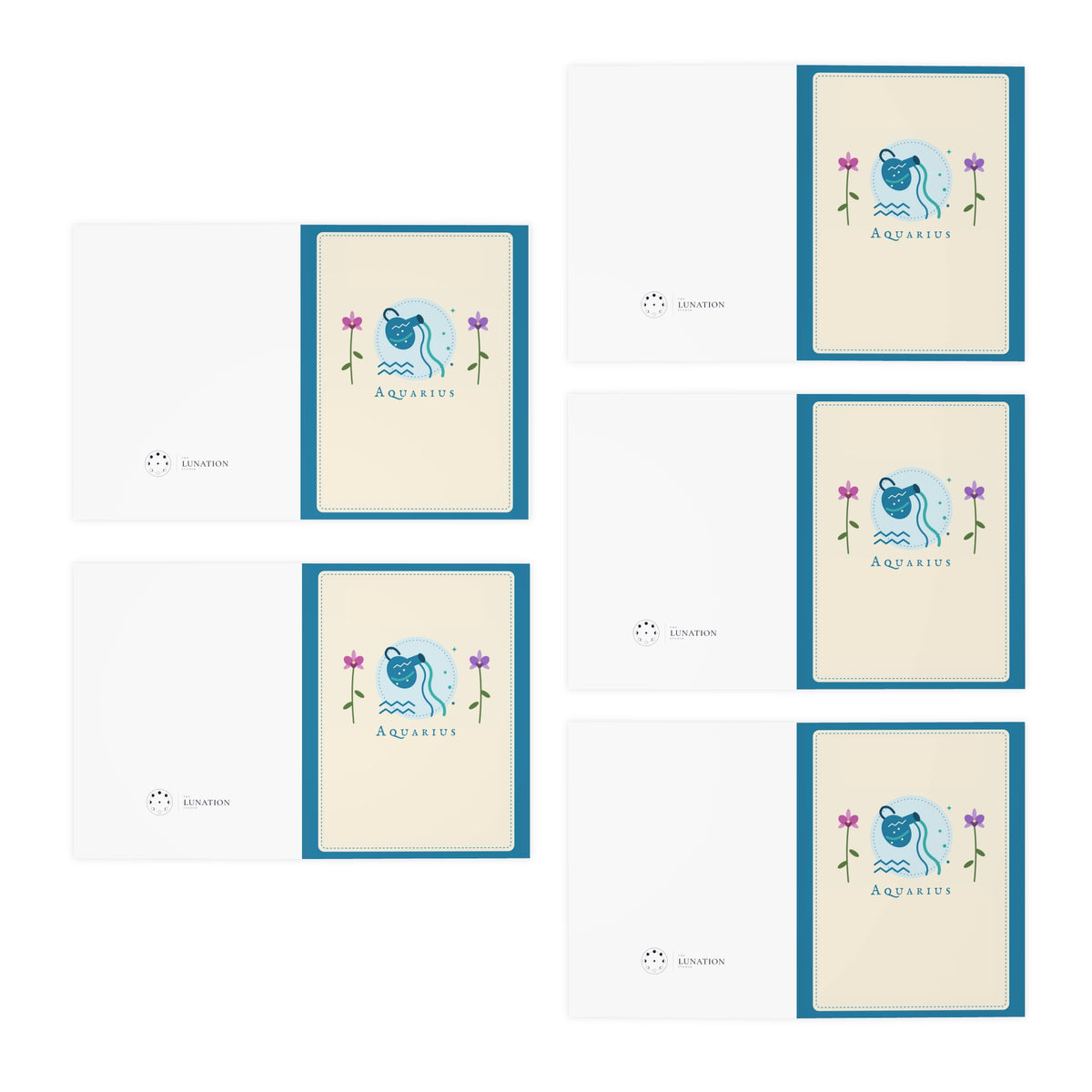Aquarius Greeting Cards 5-Pack Blank